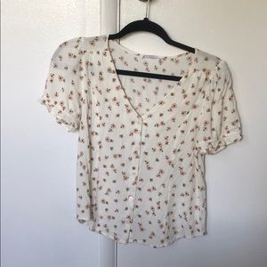 Elodie Floral Print Button Front Top